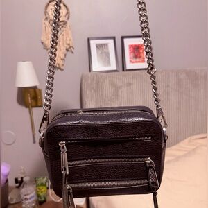Rebecca Minkoff Black Crossbody Bag with Silver Chain